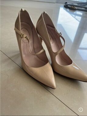 SJP by Sarah Jessica Parker Nude Patent Pointed-Toe Mary Jane Heels